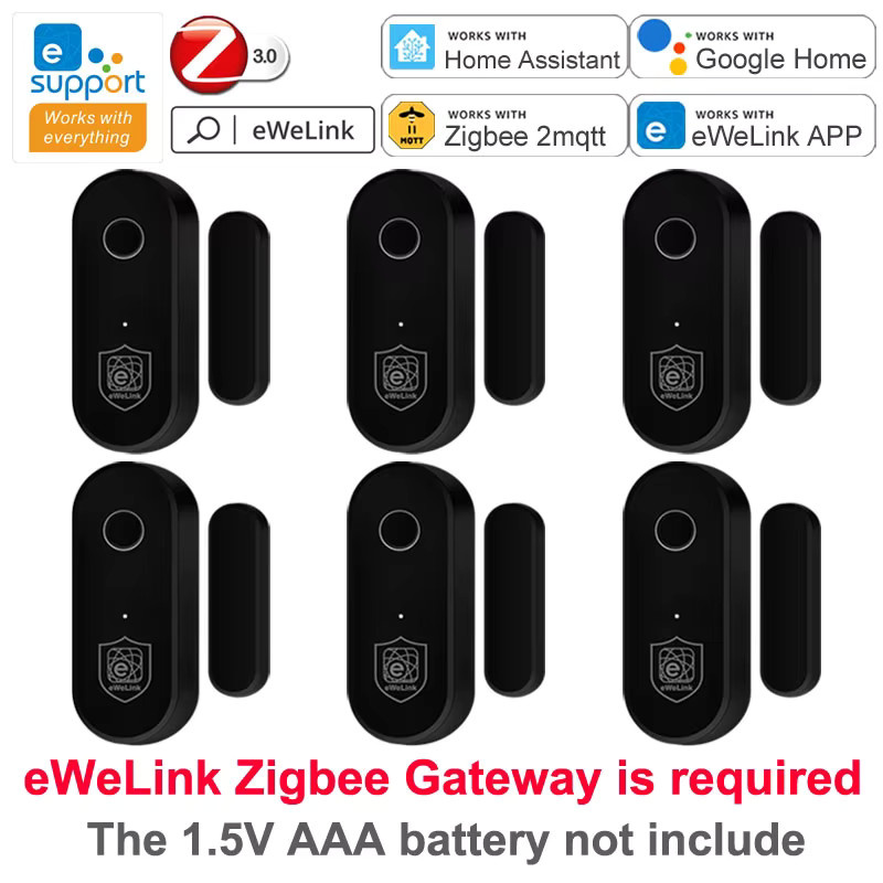 EWeLink Zigbee 3.0 Türsensor und Fensterdetektor in Schwarz für Einbruchschutz, kompatibel mit EWeLink App, Alexa und Yandex Alice - Bild 4