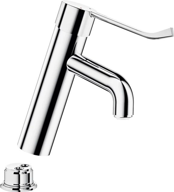 Delabie EHM WT BIOCLIP Einhebel-Waschtischmischer in Chrom, Farbe: Silber, Höhe: 95 cm, Breite: 12 cm, Tiefe: 12 cm - Bild 1