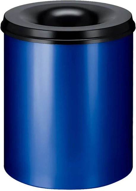 PROREGAL Selbstlöschender Papierkorb und Abfallsammler aus Metall, 80 Liter, Blau-Schwarz, H x Ø: 54 x 47 cm - Bild 1