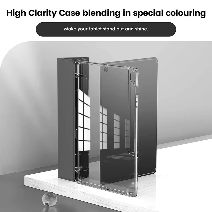 Transparente Schutzhülle für Samsung Galaxy Tab A9+ / A9 Plus 11 Zoll 2023 (SM-X210, SM-X215, SM-X216) mit Stifthalter und Auto-Sleep-Wake-Funktion - Bild 2