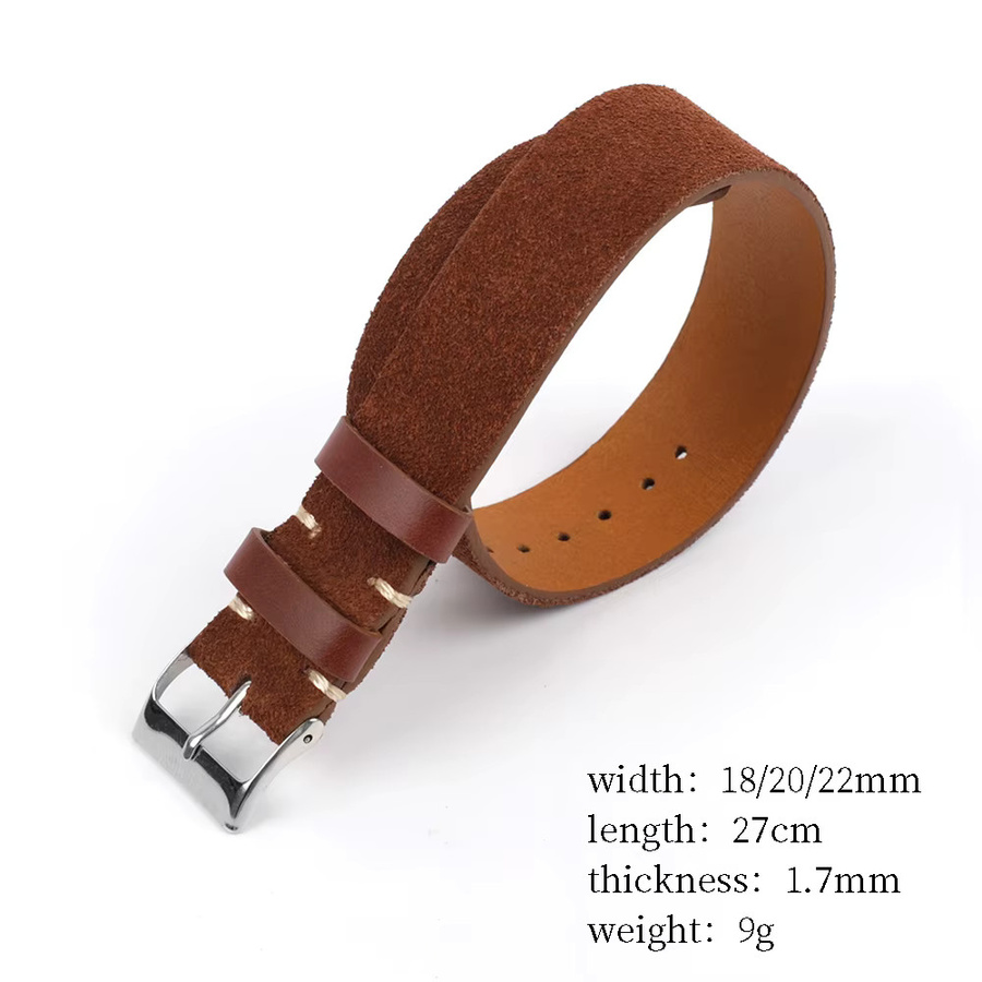 onthelevel Uhrenarmband Wildleder, braun, 18 mm, 20 mm, 22 mm, Unisex - Bild 4