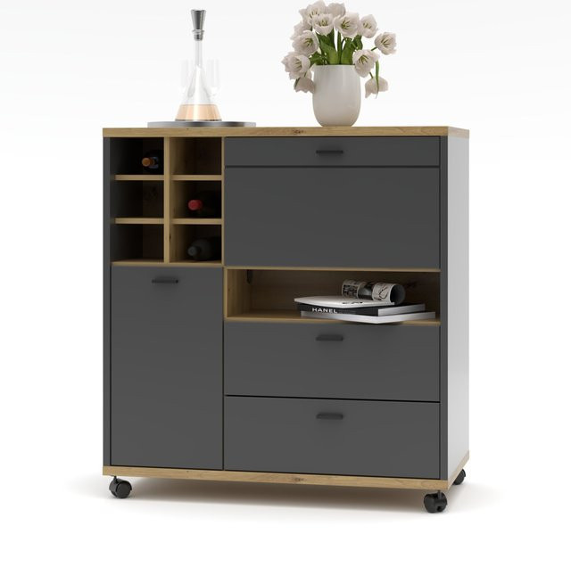 Raumteiler HARPER WILLIAMS Modern in Grau Anthrazit Matt, B/T/H: 112 x 53 x 105 cm - Bild 1