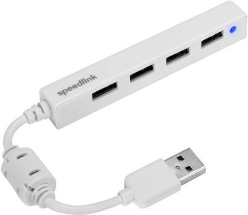 SpeedLink Snappy Slim 4 Port USB 2.0-Hub Weiß - Bild 1