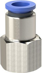 Riegler Gerade Steckverschraubung Blaue Serie aus Messing, G 3/8 innen, Durchmesser: 14 mm, Farbe: Blau - Bild 1