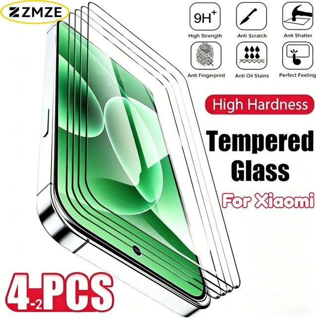 Panzerglas Displayschutzfolie für Xiaomi 17 Pro Max 15 14 13 12 11 15T 14T 13T 12T 11T in Transparent und Schwarz mit glatter Textur und hochauflösendem Display-Schutz - Bild 1