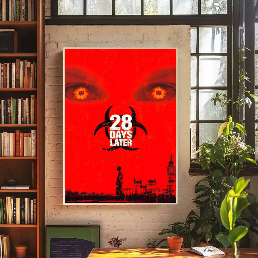 Rastar Vintage-Poster 28 Tage später Horrorfilm Selbstklebender Wandsticker in Weiß und Rot - Bild 4