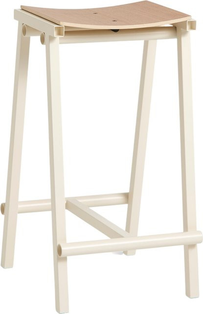 HAY Taburete 8 Barhocker aus Stahl und Eichenfurnier in Beige - Bild 1