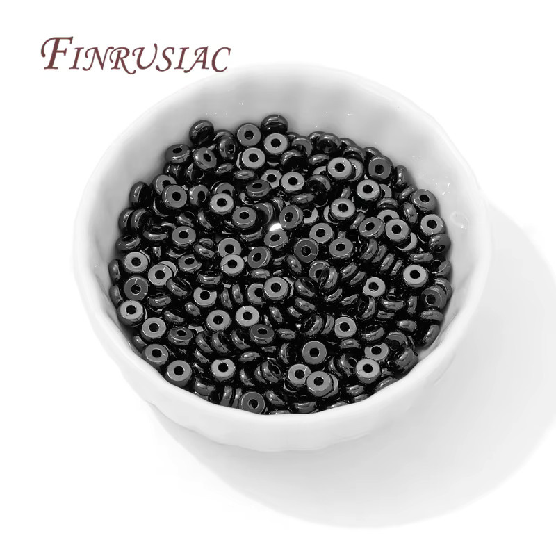 FINRUSIAC Abstandshalter für Perlen, Messing, schwarz plattiert, 3 mm, 5 mm - Bild 3