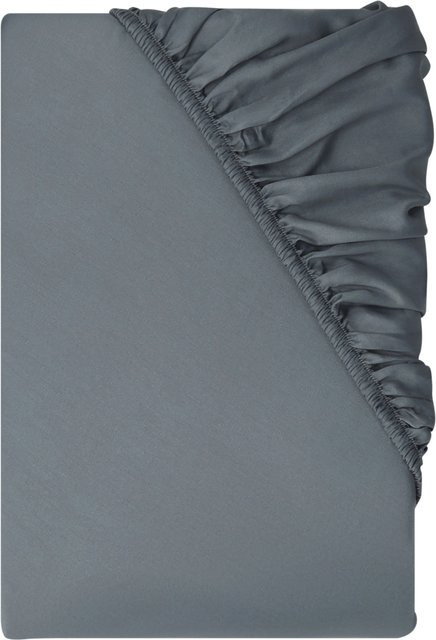 LIVARNO Mako-Satin Spannbettlaken aus Baumwolle, Anthrazit, B/T: 140-160 x 200 cm - Bild 1