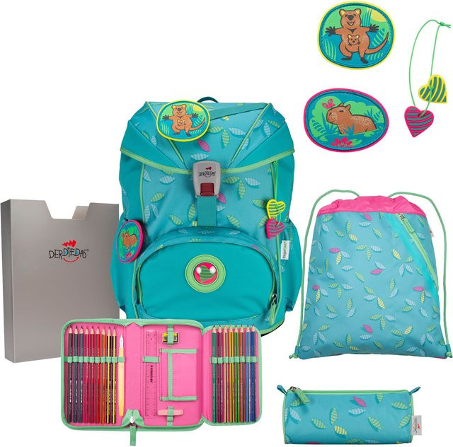 DerDieDas ErgoFlex Exklusiv Superflash Schulrucksack-Set 5-teilig mit Sportbeutel in Green und Turquoise - Bild 1