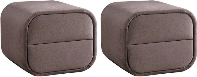 Nachttisch Venalora von Vente-unique in Taupe, Modernes Design, Breite: 45,5 cm - Bild 1
