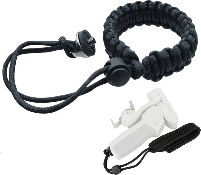 DJI Anti-Verlust-Sicherheits-Handgelenkschlaufe aus Nylon in Schwarz mit 1/4-Zoll-Metallschraubbasis für Insta360 X5, Insta360 X4 und DJI Action 5 Pro/4 Pro - Bild 1