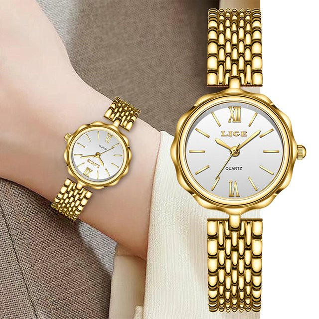 LIGE Armbanduhr Quarz, Edelstahl, Gold, Damen - Bild 1