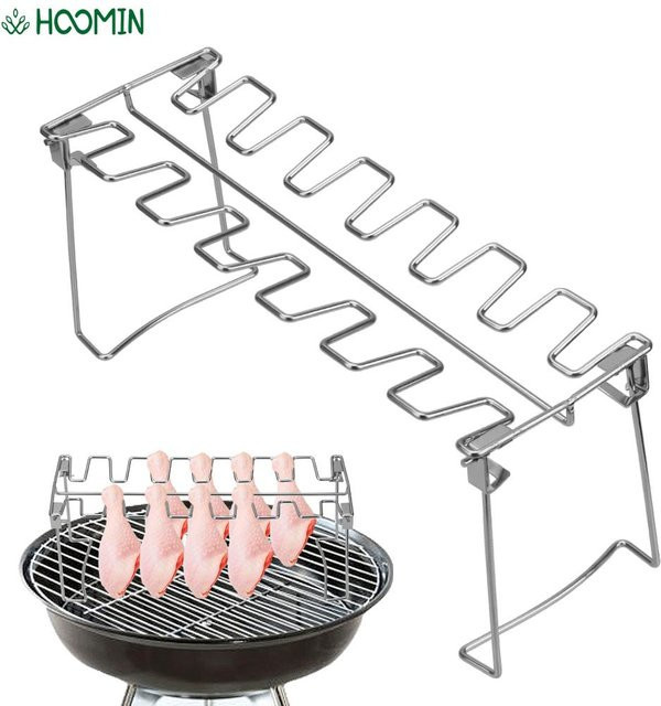 NICEYARD Grillständer aus Edelstahl für BBQ Chicken Wings und Drumsticks, Silber - Bild 1
