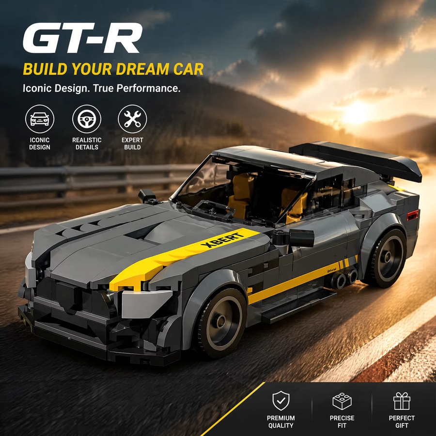 barweer Technologie GT-R Supersportwagen, Bausteine, 1:24 Maßstab, ab 14 Jahren - Bild 2
