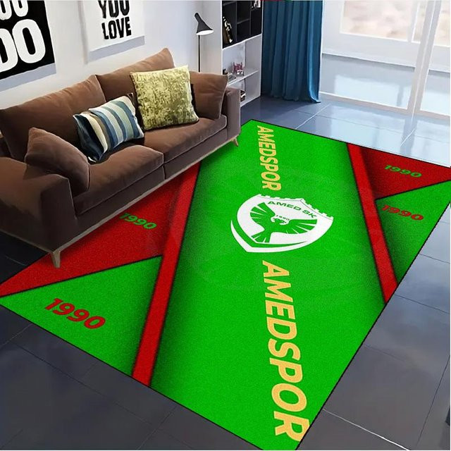NuanSue Home Amedspor Teppich in Grün, modern und abstrakt, rutschfest und waschbar, B/T: 100 x 120 cm - Bild 1