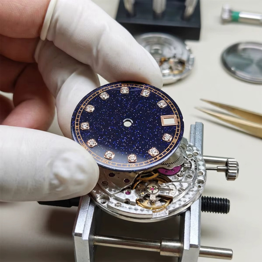 FancyWrist Sporttaucheruhr-Zifferblatt, Diamant, Roségold, Silber, 28,5 mm - Bild 3