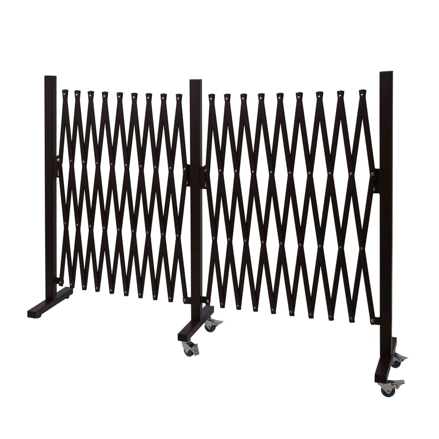 PROREGAL Alu Absperrgitter Braun, ausziehbarer Scherengitter Zaun als Schutzgitter und Trenngitter mit Laufrollen, Höhe: 110 cm, Breite: 530 cm - Bild 2