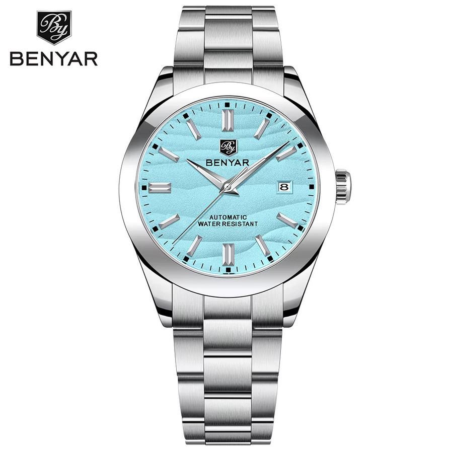 BENYAR Automatikuhr, Edelstahl, 40 mm, Herren, Blau, 30 ATM - Bild 6