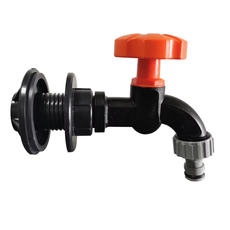 IBC Wasser Tank Adapter Set für Gartenbewässerung und Regenwasser, Grau, Kunststoff - Bild 2
