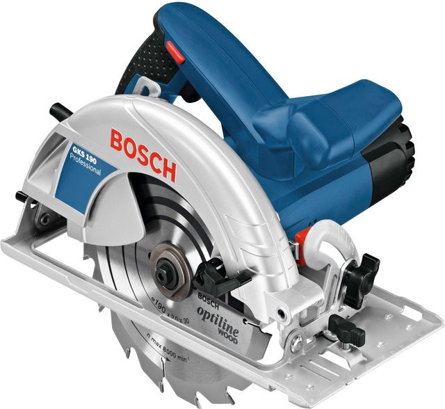 Bosch Professional Handkreissäge GKS 190 mit 1400 W und 190 mm Sägeblatt in Blau/Schwarz - Bild 1