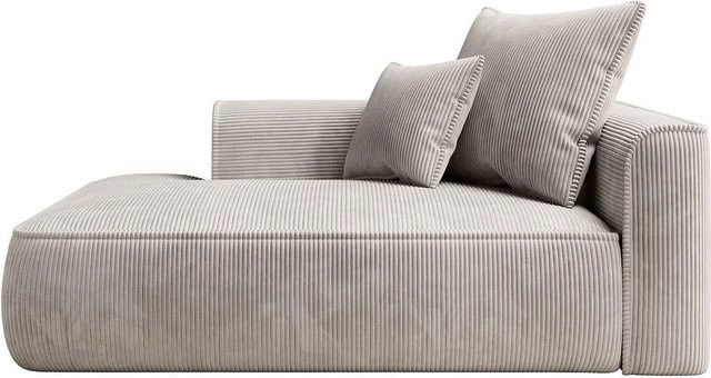 Vente-unique Recamiere Pineta ohne Schlaffunktion in Beige mit Cord-Bezug, Breite: 180 cm - Bild 1