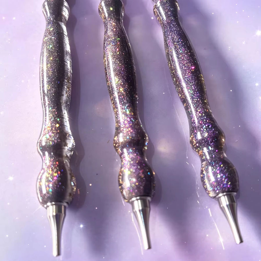 HOMFUN Diamantmalstift in Lila-Gold mit Metall-Schraubgewinde-Spitze für Stickereien - Bild 2