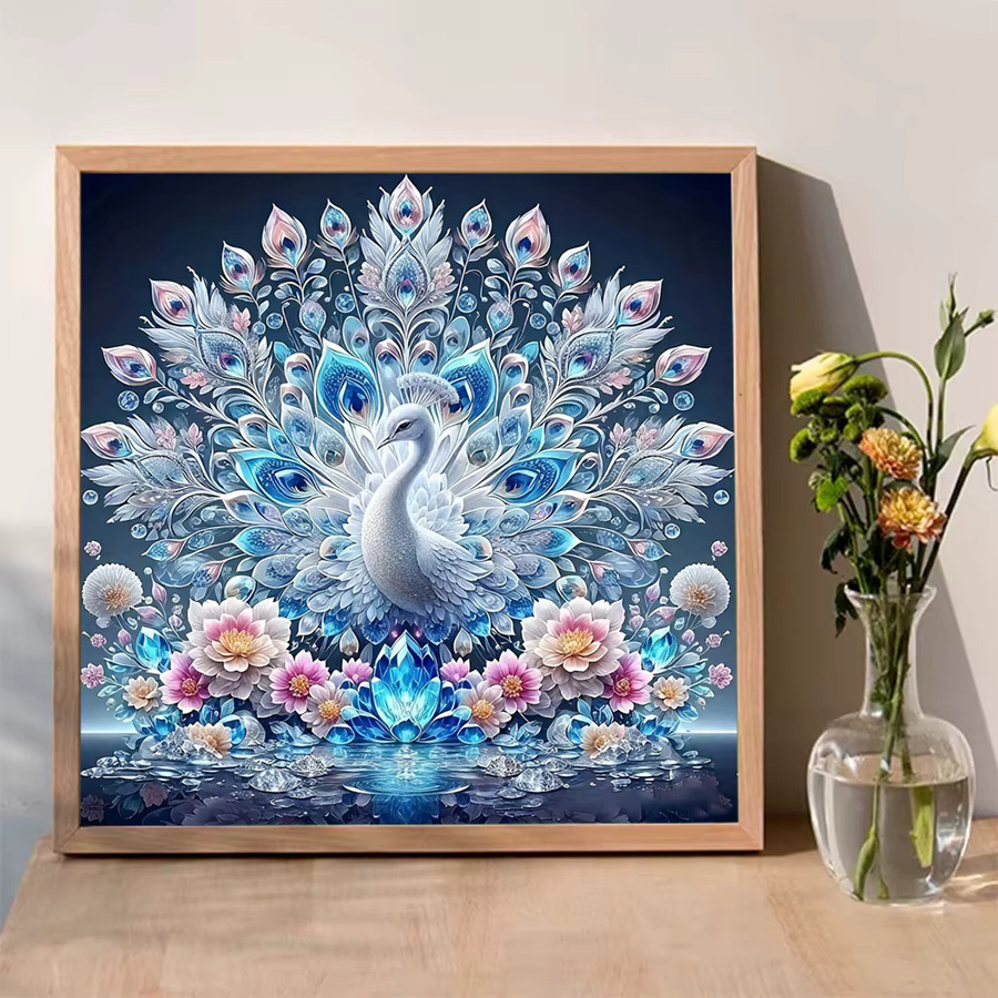 EverShine DIY Diamond Painting Set Pfau Mosaik mit runden Steinen in Multicolour, B/H: 20 x 20 cm - Bild 3