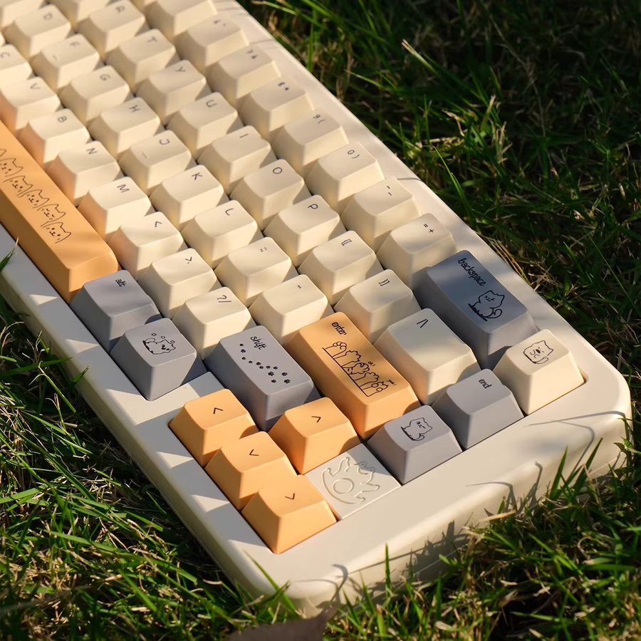 Venit Keys Sand Cat Tastenkappen im Cherry Profile aus PBT mit Dye-Sublimation für mechanische Tastaturen in Sand und Multicolour - Bild 3