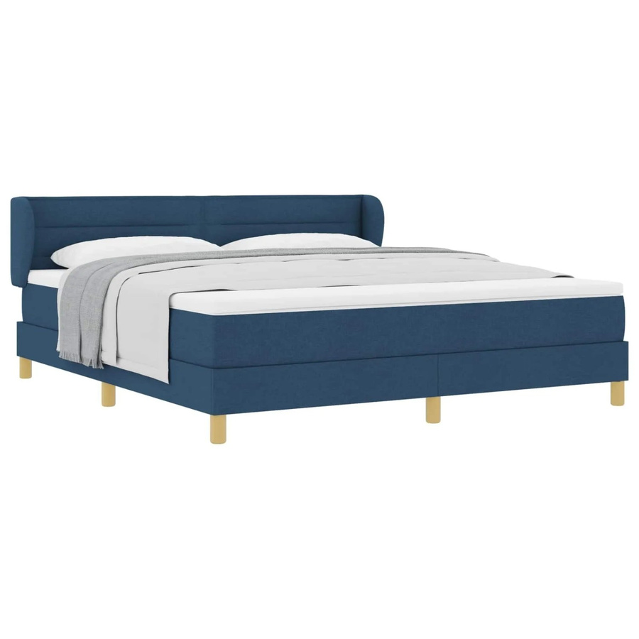 vidaXL Boxspringbett mit Matratze und Kopfteil in Blau, B/T: 180 x 200 cm - Bild 2