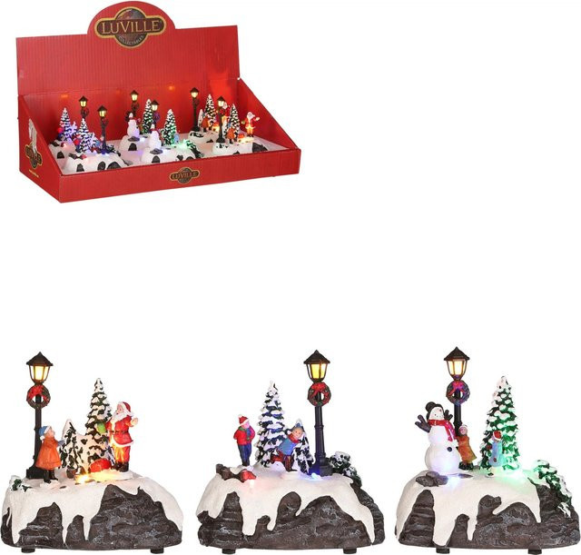 Luville Collectables Winterlandschaft Weihnachtsdekoration 3er-Set, Multicolor, H x B x T: 14,5 x 9 x 14 cm - Bild 1