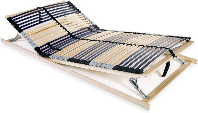 Vidaxl Bettgestell aus Buchenholz mit 42 Leisten und 7 Zonen, B/T: 100 x 200 cm - Bild 1
