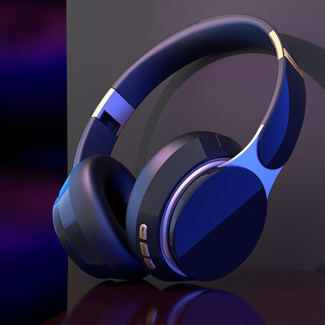 VAORLO Bluetooth 5.0 Kopfhörer mit Rauschunterdrückung, faltbares Stereo-Headset mit Mikrofon in Schwarz - Bild 1