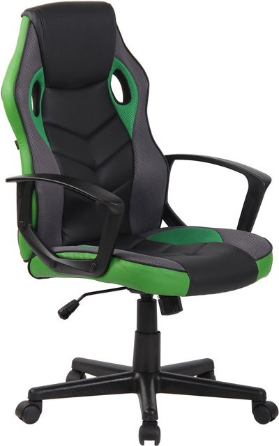 TPFLiving Gaming Bürostuhl Glan in Schwarz/Grün aus Kunstleder mit Armlehnen und Rollen - Bild 1