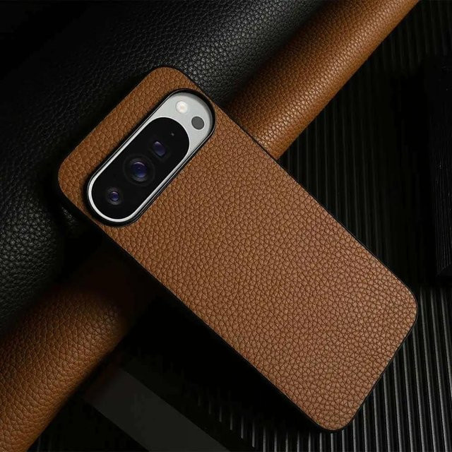 Business Rindsleder Handyhülle für Google Pixel 9 Pro, 8 Pro, 7A und 9a in Braun – Stoßfeste Vollschutz Rückabdeckung aus echtem Leder - Bild 1