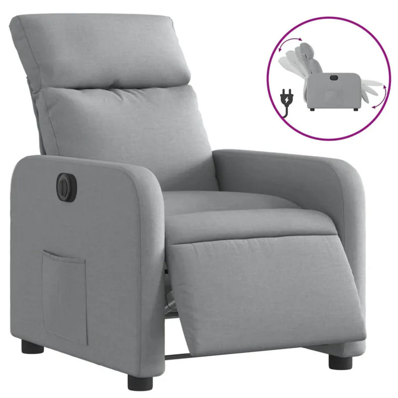 Vidaxl Elektrischer Relax-Sessel in Grau mit Stoffbezug im modernen Design - Bild 3