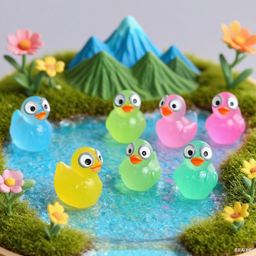 Wucifang Bags Mini Piratenenten Figuren aus Harz in Multicolour für Feengarten und DIY-Dekorationen - Bild 3
