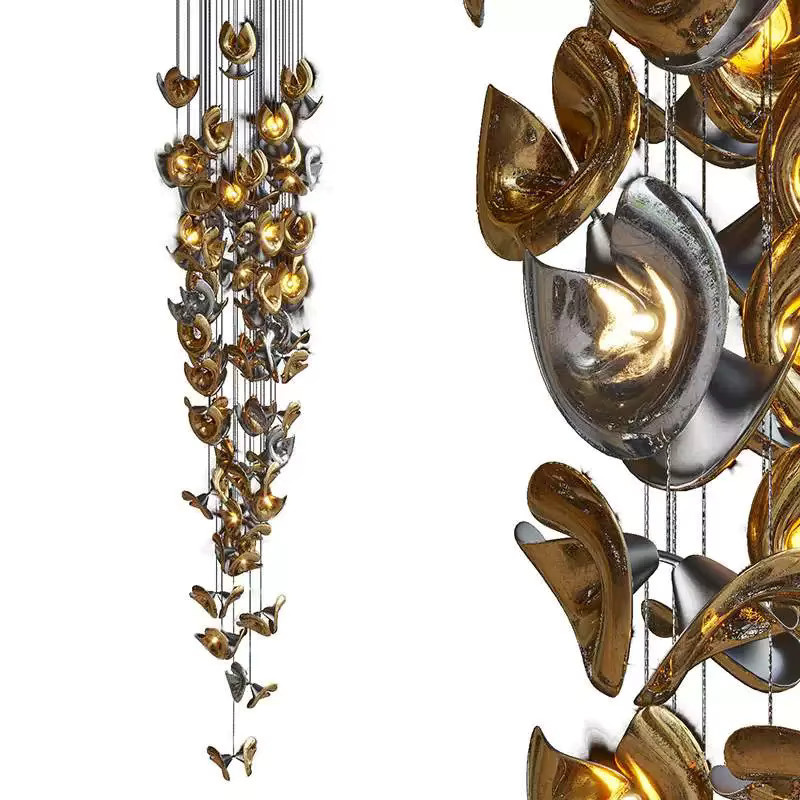 Moderne dimmbare Hängelampe aus Metall mit Trompetenschirm in Gold oder Silber - Bild 4