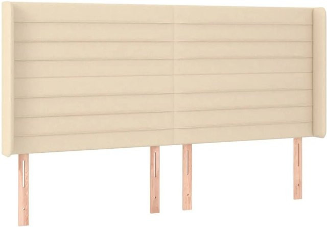 vidaXL LED Kopfteil in Creme mit USB-Ladeport und integrierter Beleuchtung, Breite: 163 cm, Tiefe: 16 cm, Höhe: 118 cm bis 128 cm - Bild 1
