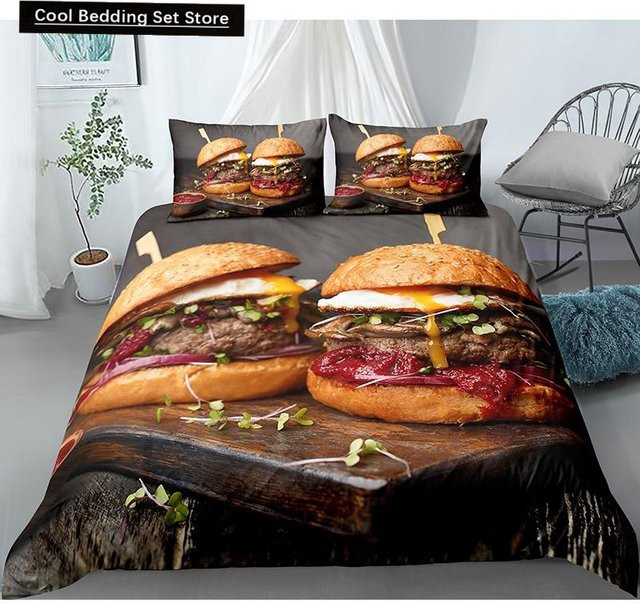 Bettwäsche Set mit 3D Rindfleisch Print von Your Warm Home, Motiv Steak und Fleisch, Material Mikrofaser, B/H: 135 x 200 cm - Bild 1