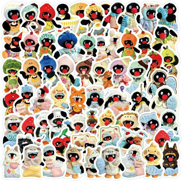 105-teiliges Pinguin-Graffiti-Aufkleber-Set von Anime Worlds Store in Multicolour zur Dekoration von Kühlschrank, Skateboard und Wasserbecher - Bild 1