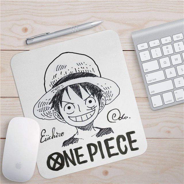 Bandai One Piece Leder-Mauspad mit Luffy, Zoro und Nami in Weiß - Bild 1