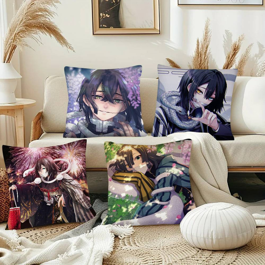 RVDV Pillow Anime Demon Slayer Obanai Iguro Kissenbezug, quadratisch, Multicolour, B/T/H: 40,64 x 40,64 x 0 cm - Bild 3