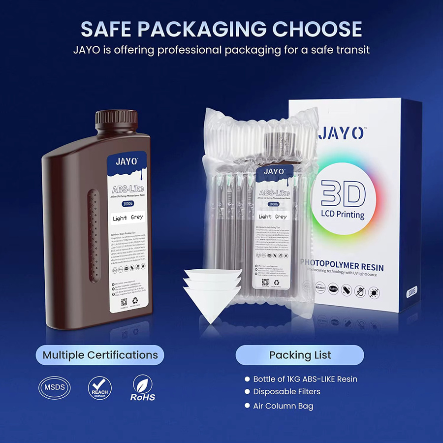 JAYO 3D-Harz wasserwaschbar ABS-ähnlich hochpräzises UV-Photopolymer für LCD-3D-Drucker 2 kg - Bild 1