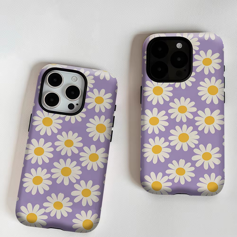 Aurea Case Matte Bumper MagSafe Schutzhülle für iPhone 14 15 16 17 Pro Max Plus Lavendel-Gänseblümchen - Bild 3