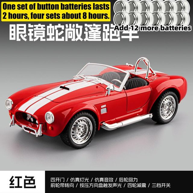 Linyi toy car Shelby Cobra 427 Klassischer Amerikanischer Roadster, Modellauto, 1:22, Metall, ab 14 Jahren - Bild 1