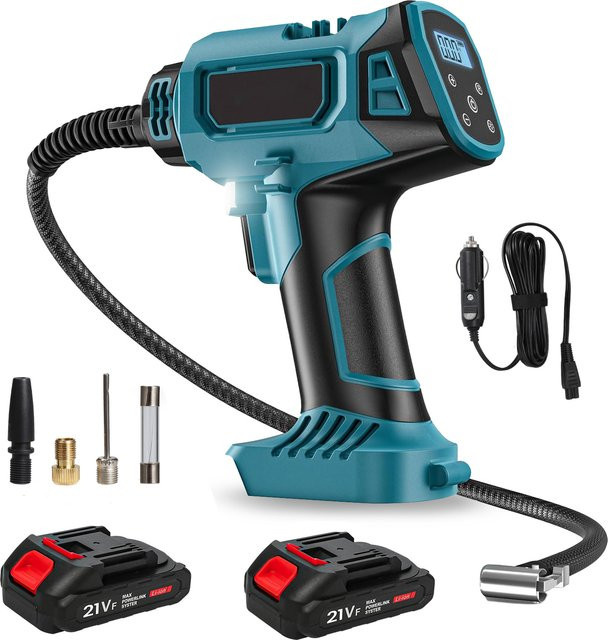 Makita Schnurlose aufblasbare elektrische Auto-Luftpumpe mit digitalem Display für 18 V Akku - Bild 1