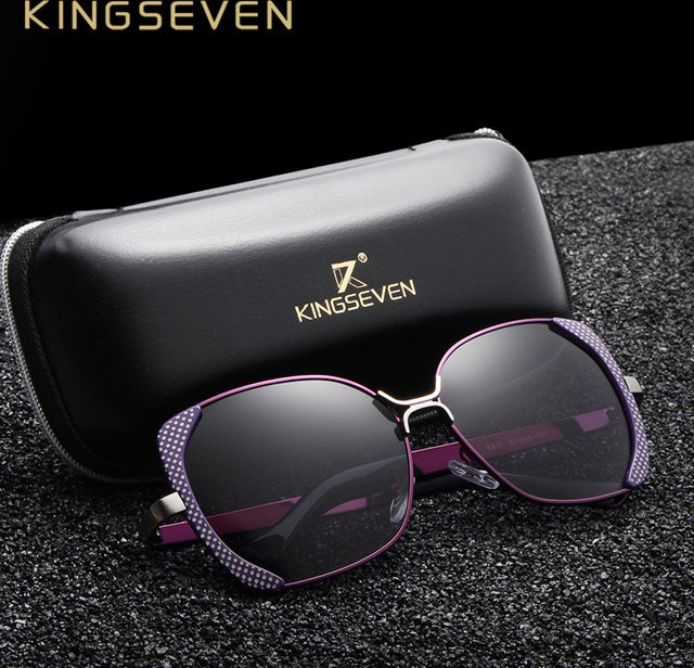 Kingseven Sonnenbrille Schmetterling, Vollrand, lila, Damen, polarisiert - Bild 1