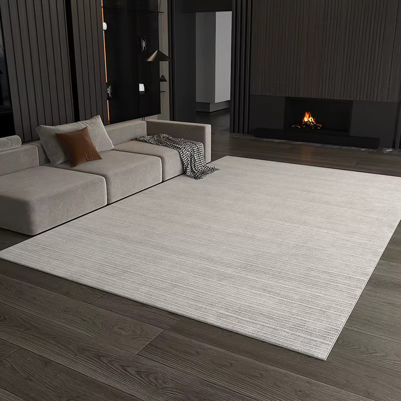 VIKAMA Teppich Pure Color Stripe in Beige mit Flatweave-Struktur für Wohnzimmer, Schlafzimmer oder Küche - Bild 1