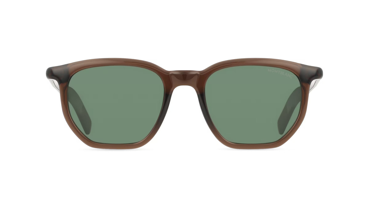 Montblanc MB0352S Sonnenbrille, Vollrand, Eckig, Acetat, Unisex, Braun, Grün - Bild 1